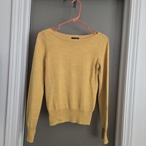 The Limited Yellow Crew Neck Sweater Fine-Knit Fitted